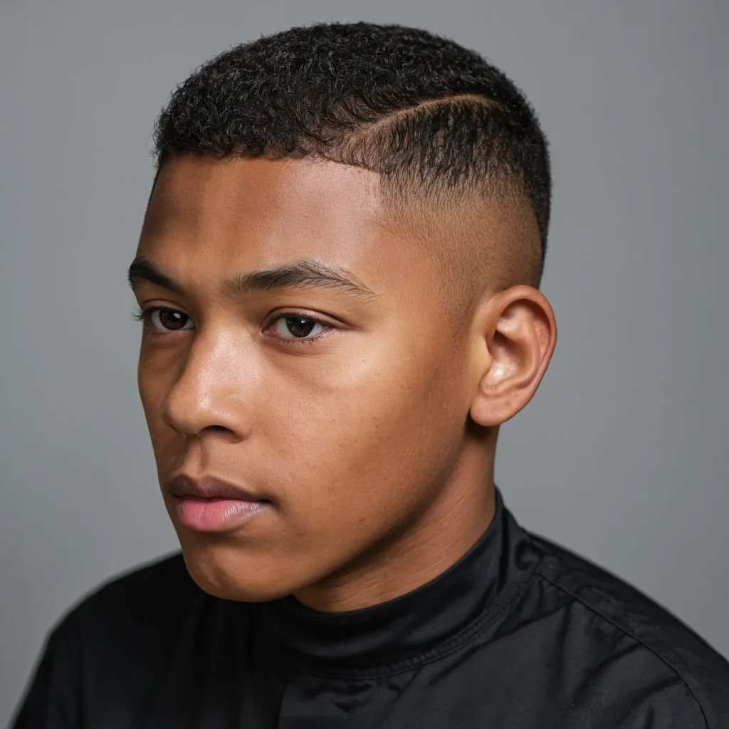 Brush Cut with Natural Hairlineboy with b 1