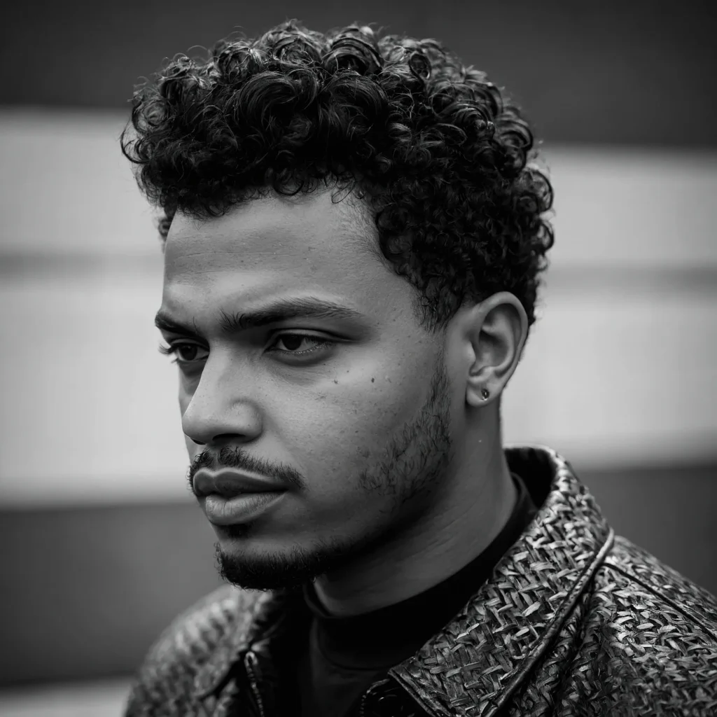 Curly Crop with Fadecurly crop on Black m 2