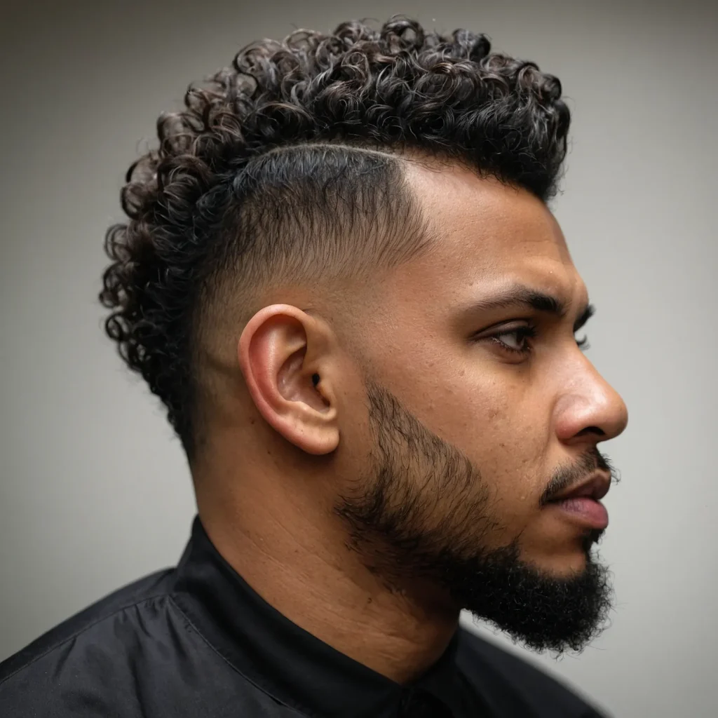 Curly Mohawk Fadecurly mohawk fade on Bl2