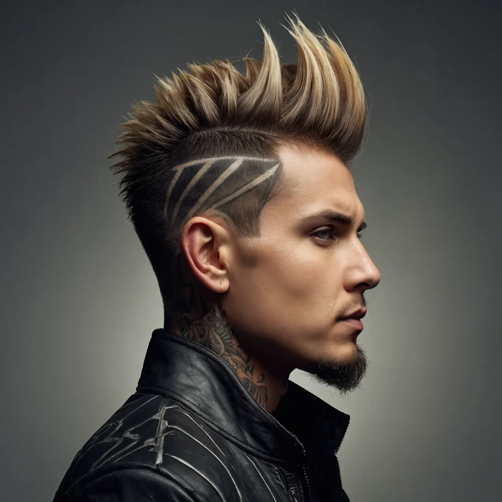 Faux Hawk with Shaved Design Artworkman wit 2