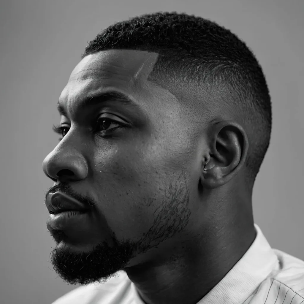 High Fadehigh fade on Black man with side 2