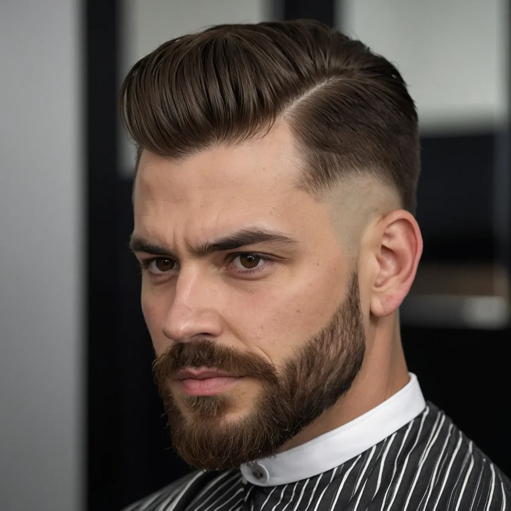 Mid Fade with Razor Edge up