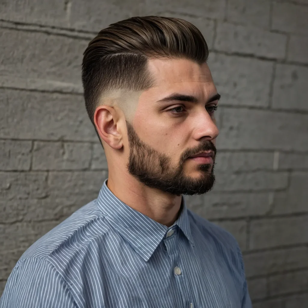 Mid Fade with Side Stripe Artmid fade hairc 2