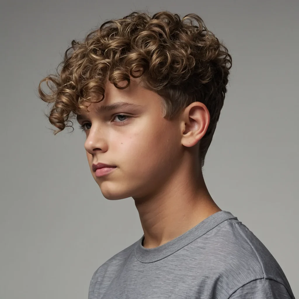 Soft Curly Mopmoptop haircut on boy with 1