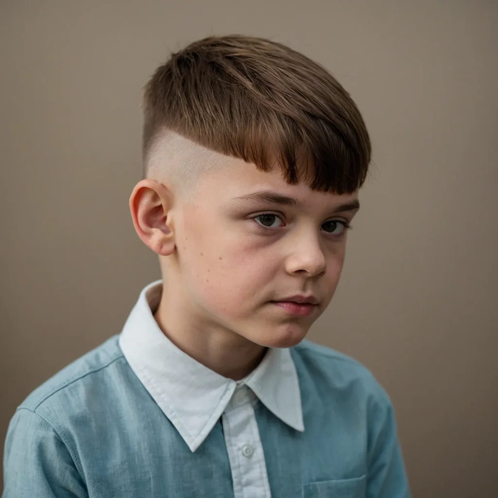 Straight Fringe with Short Sidesboy with 1