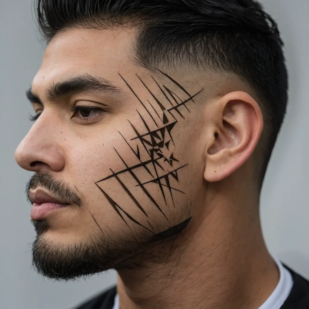 Temple Fade with Graphic Cuttemple fade on 2