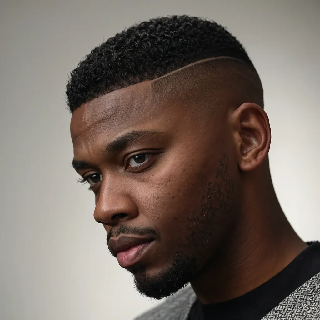 Textured Crew Cut FadeBlack man with tex 2