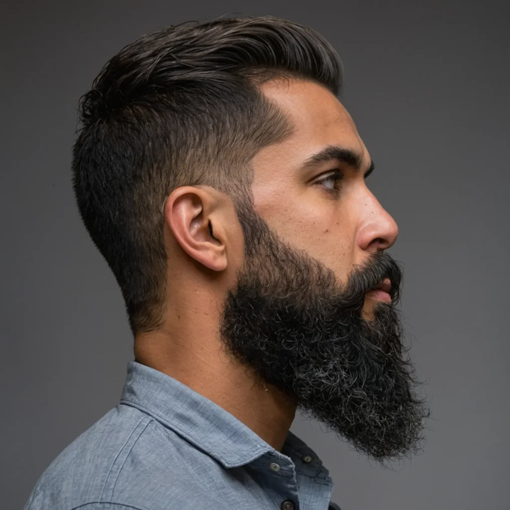 Burst Fade with Beard BlendBurst fade that bl 0