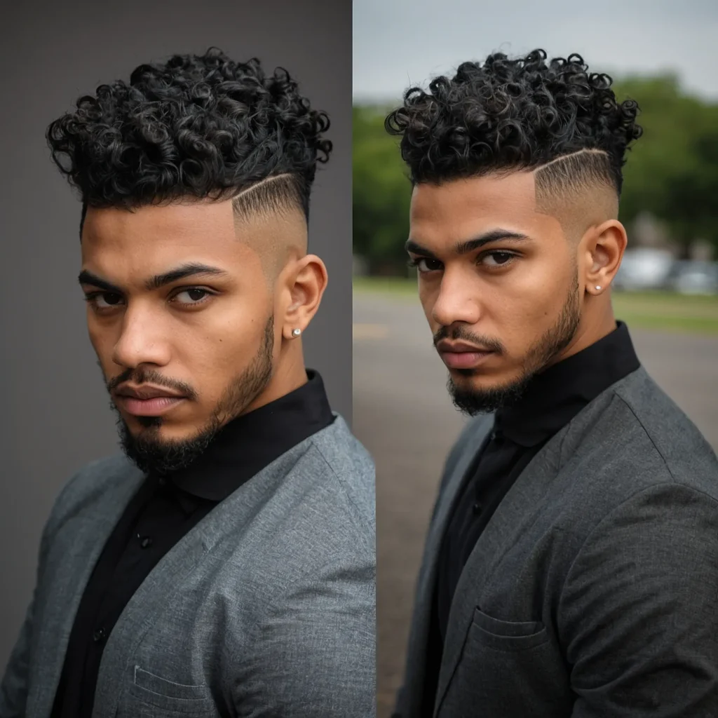 Burst Fade with TwistsTwisted curls on top an 0
