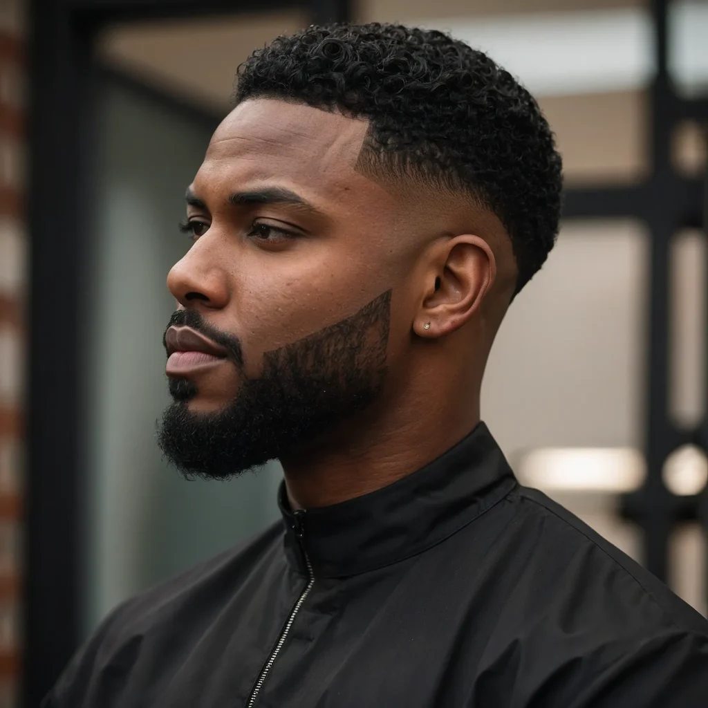 Classic Low Fade with LineUpBlack man with 0