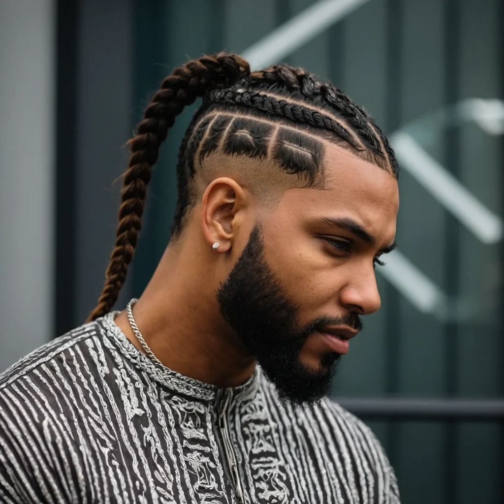 Cornrow Top Burst FadeCornrows braided strai 3