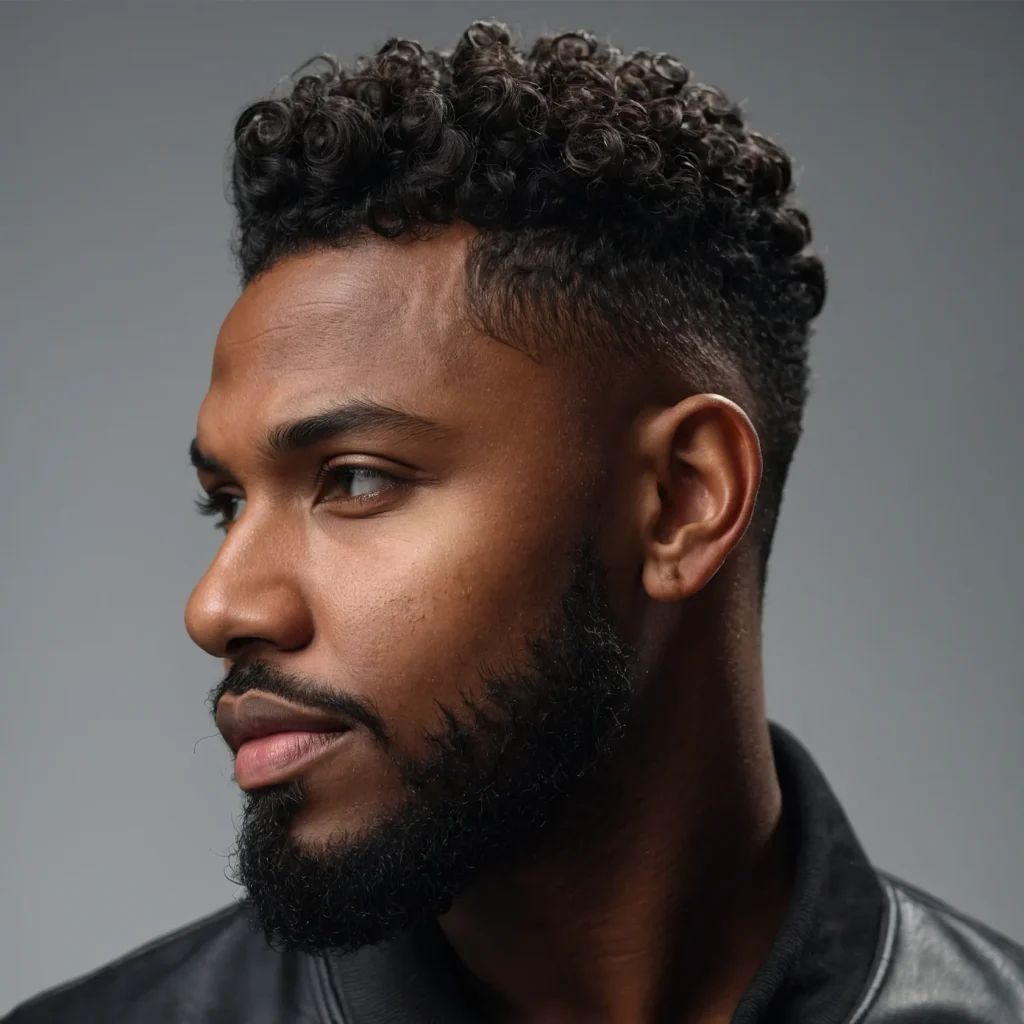 Defined Coils with Burst FadeBlack man with t 0