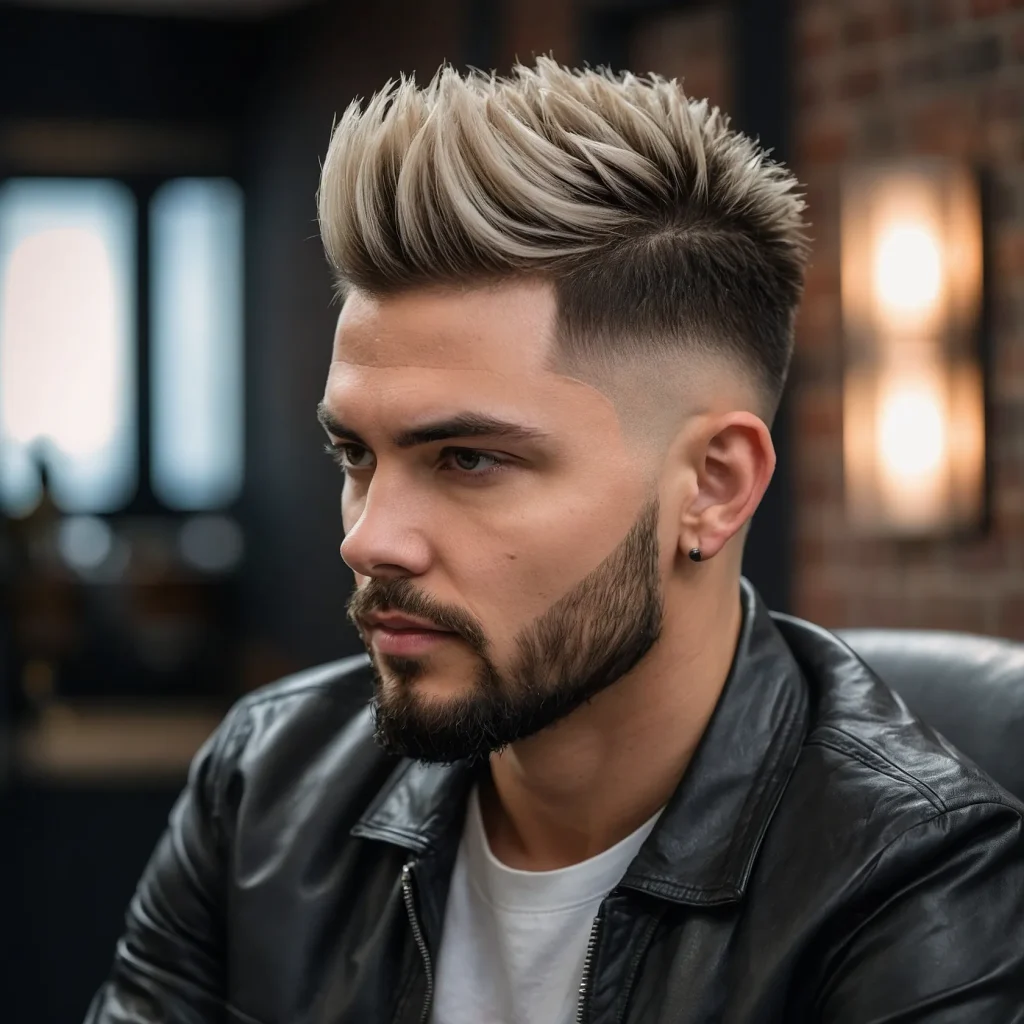 Low Fade men hairstyle with Soft SpikesTextur 3