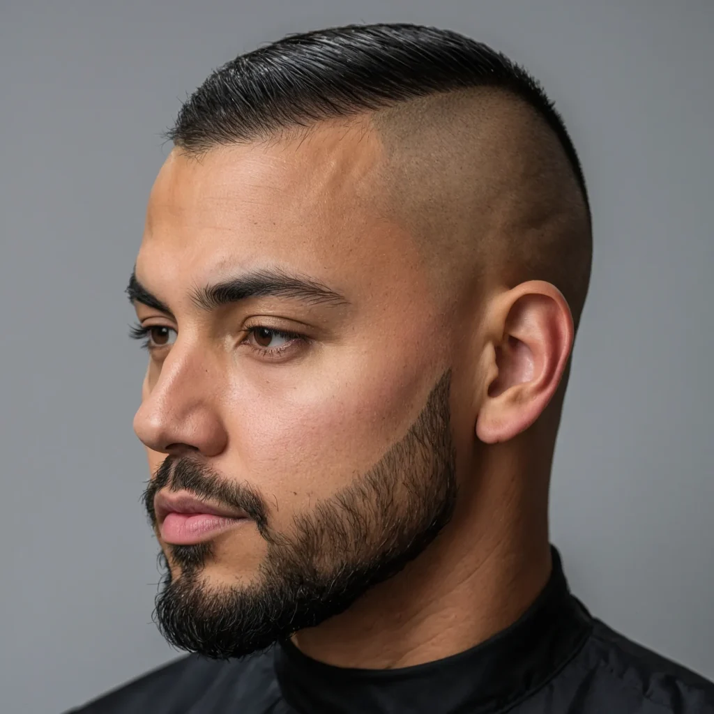 Low Fade with Buzz CutBuzzed top blending int 0