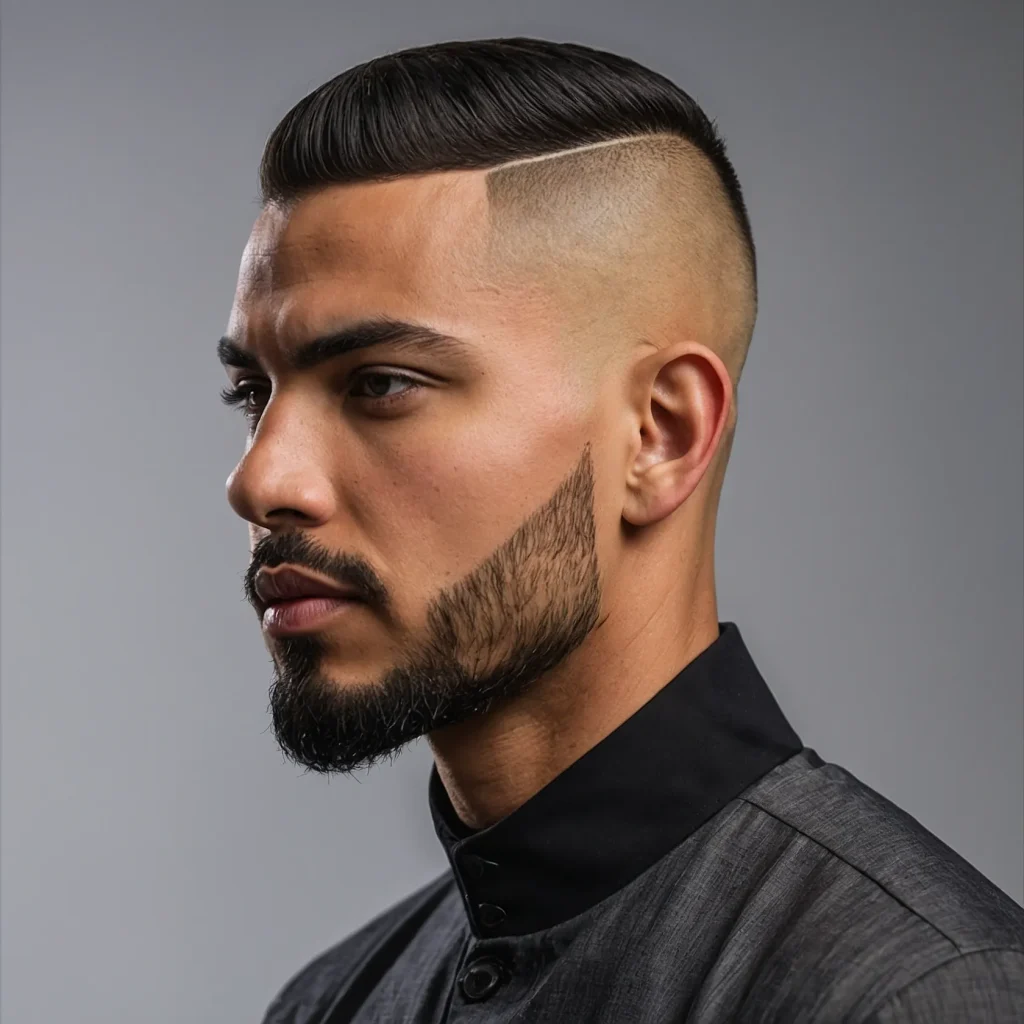 Low Fade with Buzz CutBuzzed top blending int 3