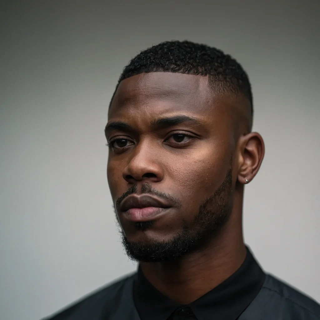 Low Fade with Buzzed TopBlack man with bu 3