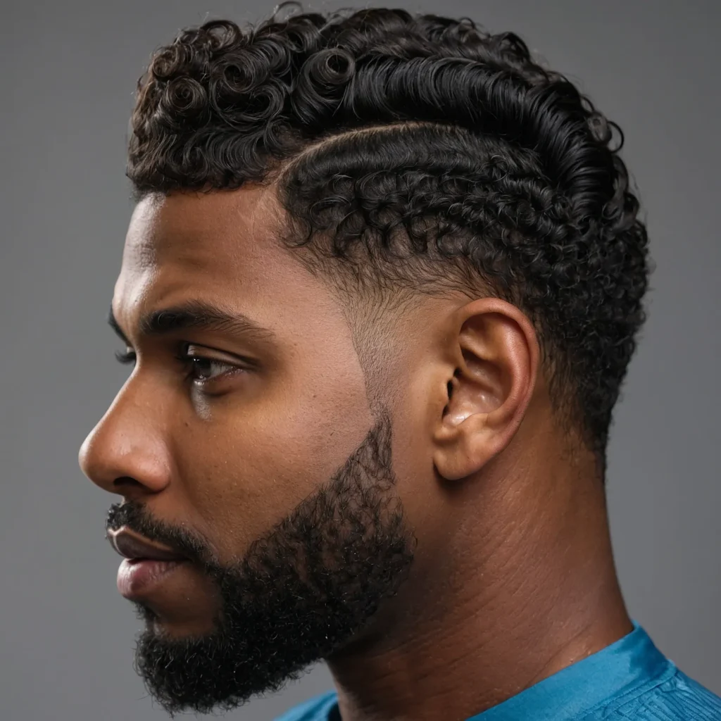 Low Fade with Defined CoilsBlack man with s 0