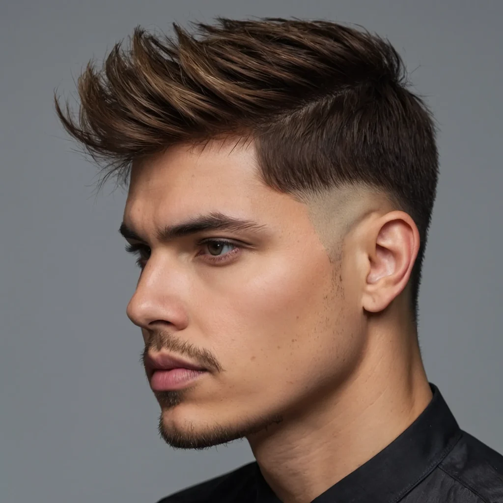 Low Fade with FringeFringe slightly falling f 0