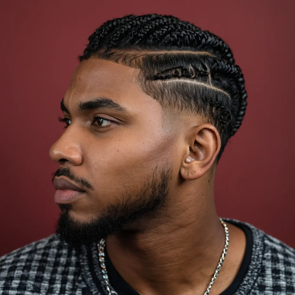 Low Fade with Mini TwistsBlack man wearing 0