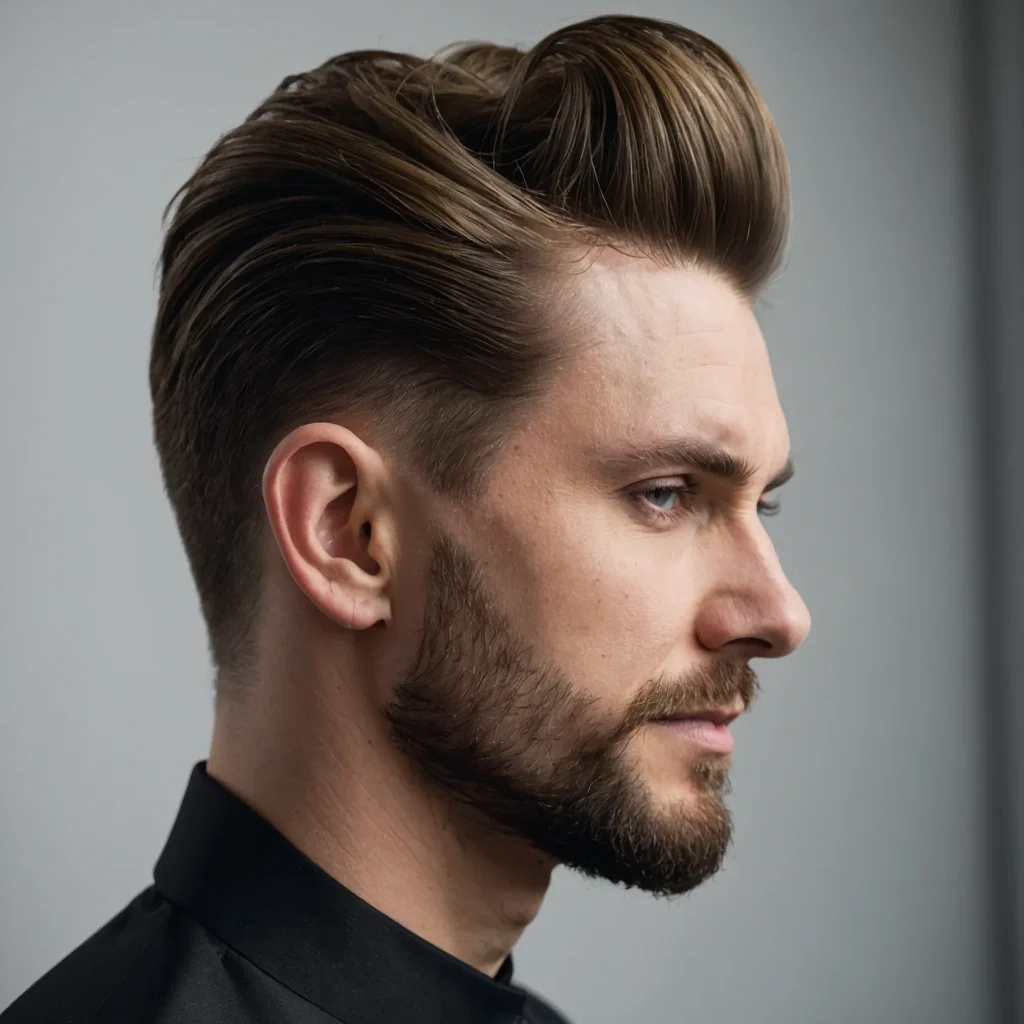 Low Fade with QuiffVoluminous quiff styled b0
