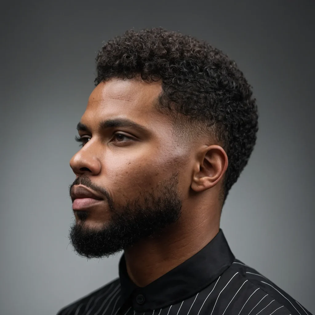 Low Fade with Short AfroWhite man with coiled 3