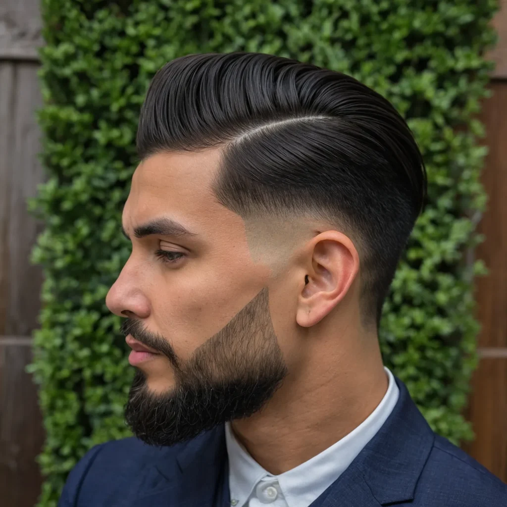 Low Fade with Short PompadourShorter pompadou 3
