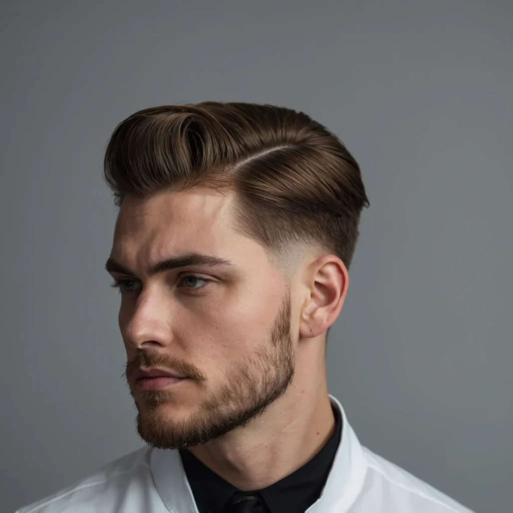 Low Fade with Side PartDefined side part with 3