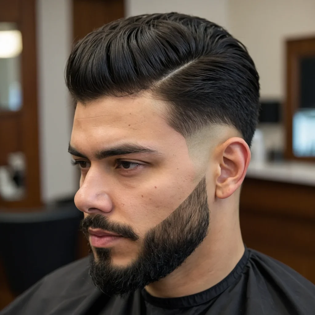 Low Fade with Tapered SideburnsClean fade wit 3