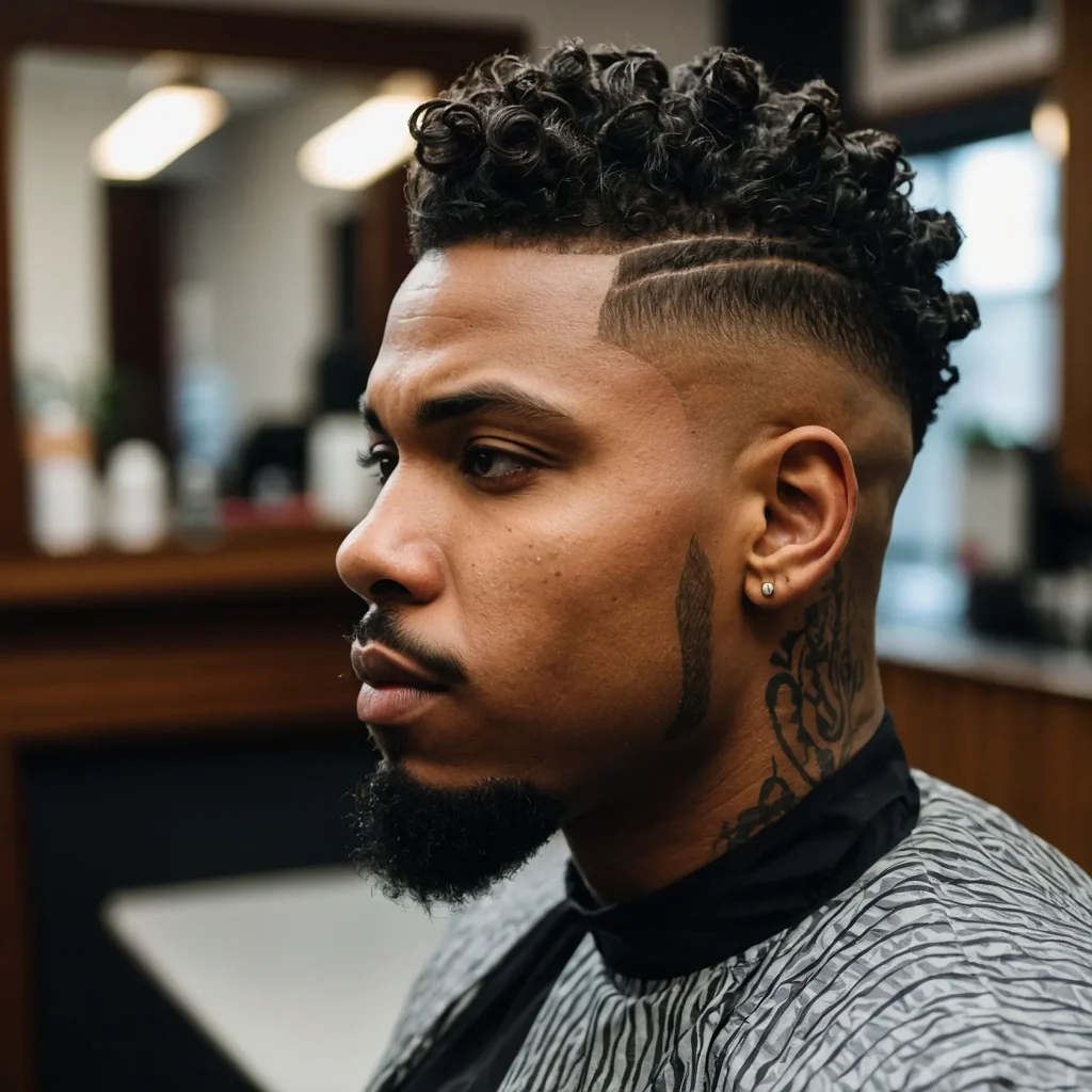 Low Fade with Twisted FrohawkTwists styled up 0