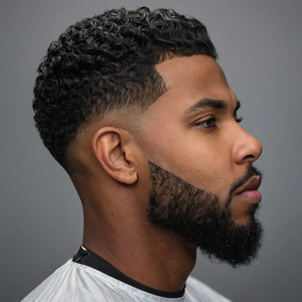 Low Maintenance Top Burst FadeBlack man with 3