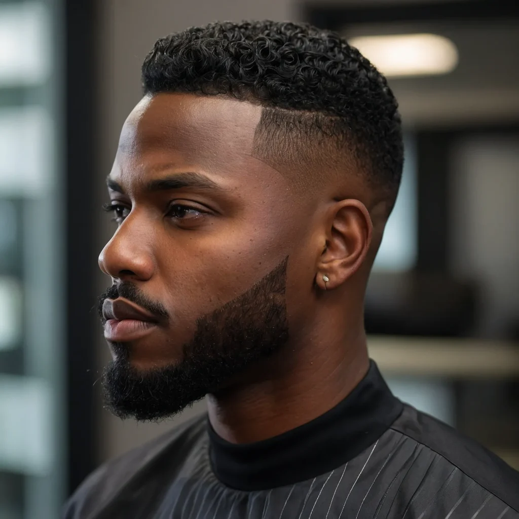 Low Taper Fade with Clean HairlineBlack man w