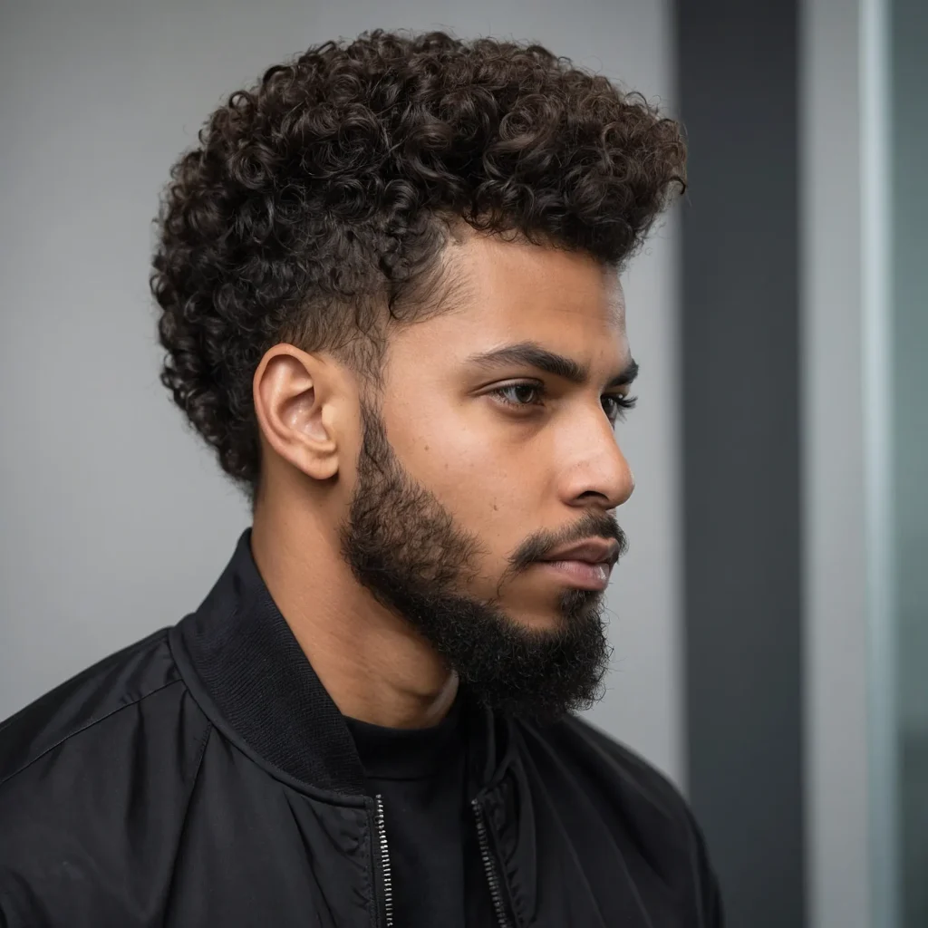 Mid Taper Fade with Afro Curlsman with medi 0