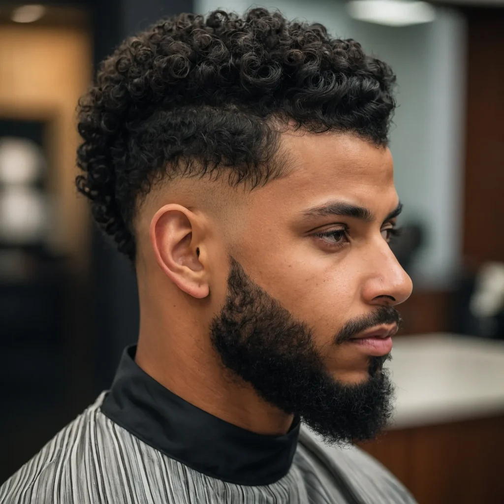 Mid Taper Fade with Afro Curlsman with medi 3
