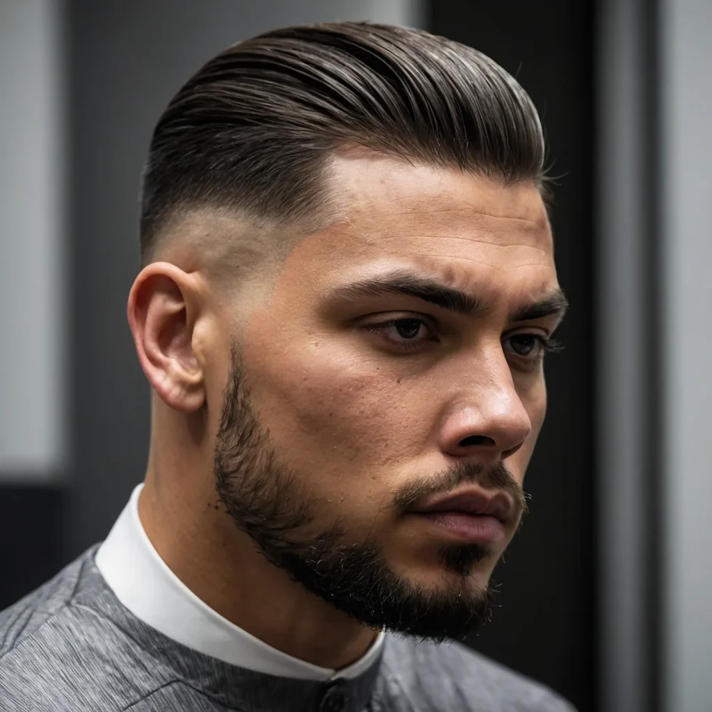 Mid Taper Fade with Brushed Forward StyleFron 0