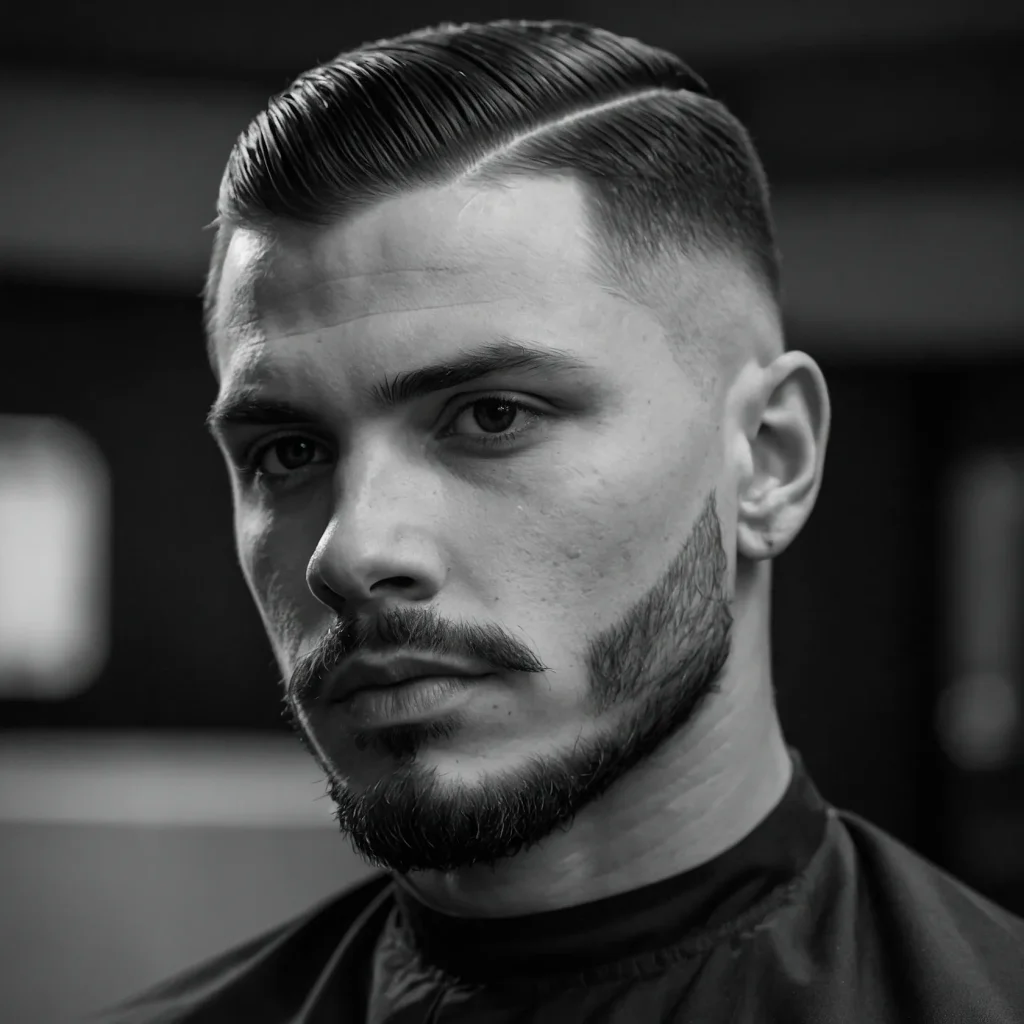 Mid Taper Fade with Crop and Hard Parthard 0