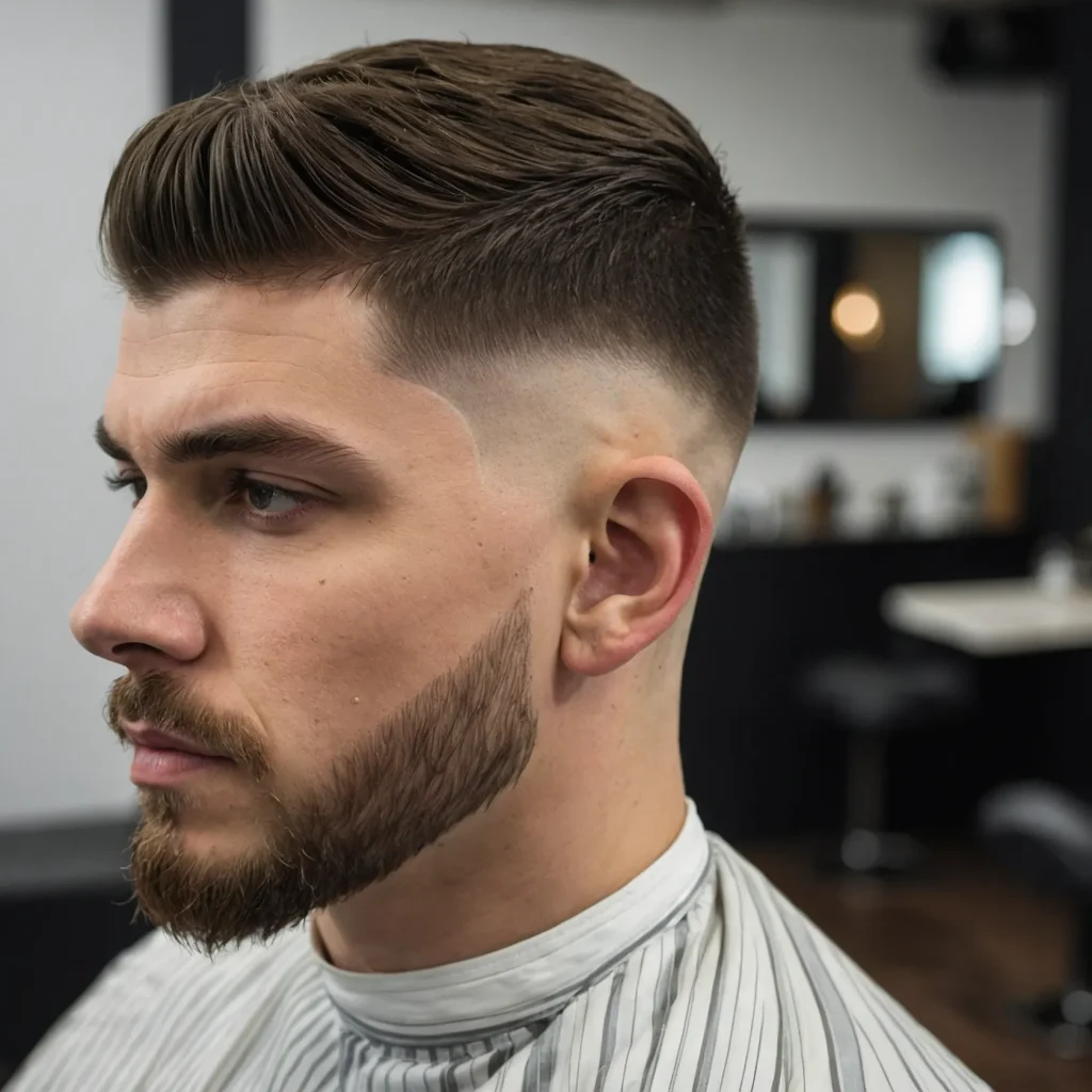 Mid Taper Fade with Crop and Hard Parthard 3