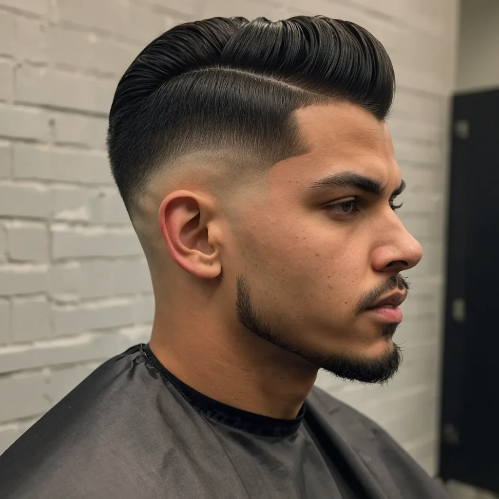 Mid Taper Fade with Defined PartSharp line c3