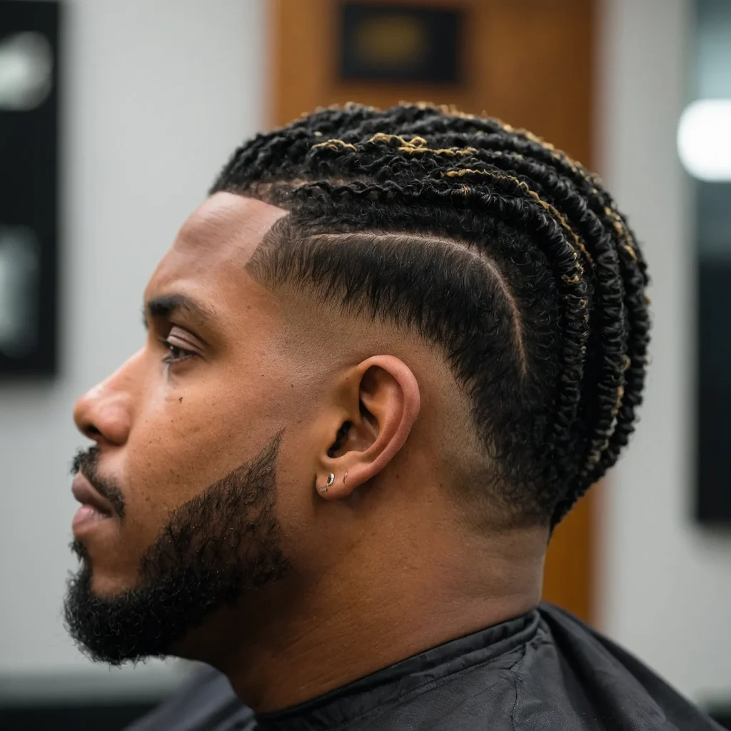 Mid Taper Fade with Mini TwistsBlack man wi 0