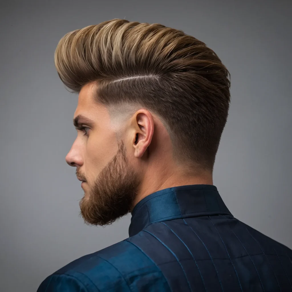 Mid Taper Fade with Quiffman with volumin 3