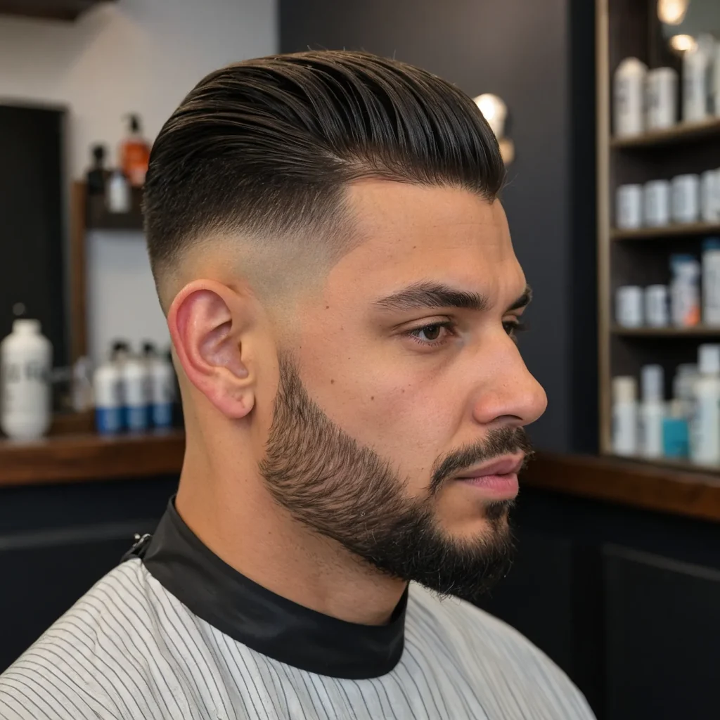 Mid Taper Fade with Straight Hairstraight t 0
