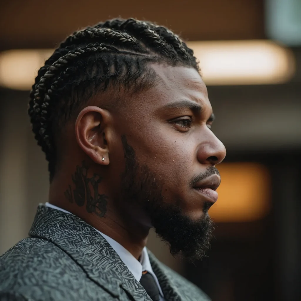 Mid Taper Fade with Twists or LocsShort twost 0