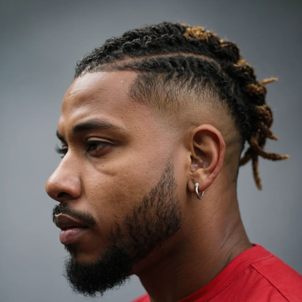 Mid Taper Fade with Twists or LocsShort twost 3