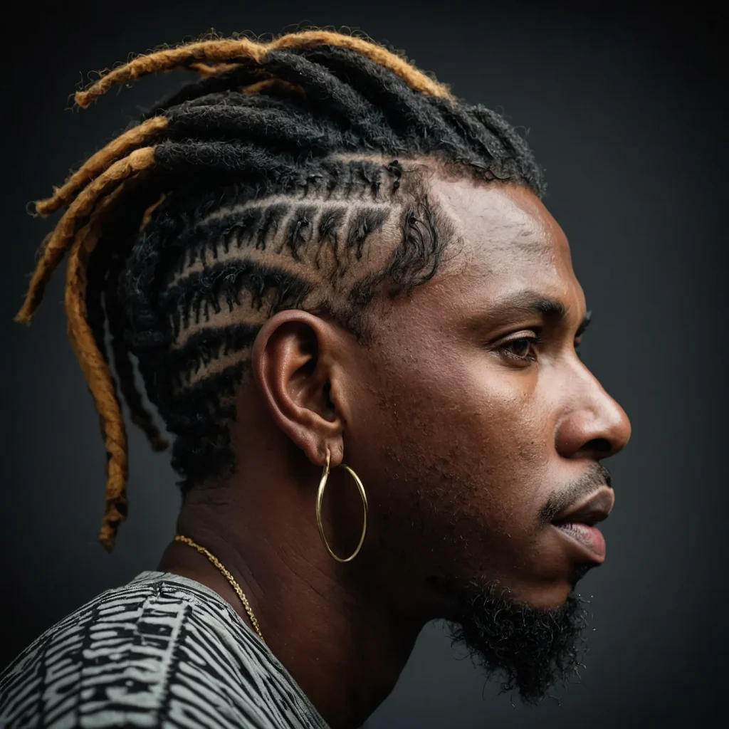 Short Dreads with Burst FadeBlack man with 0