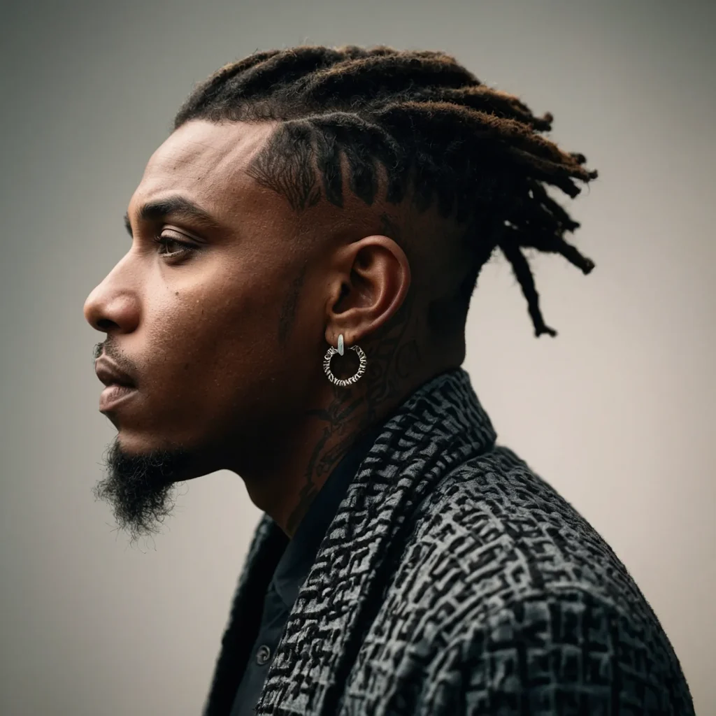 Short Dreads with Burst FadeBlack man with 3
