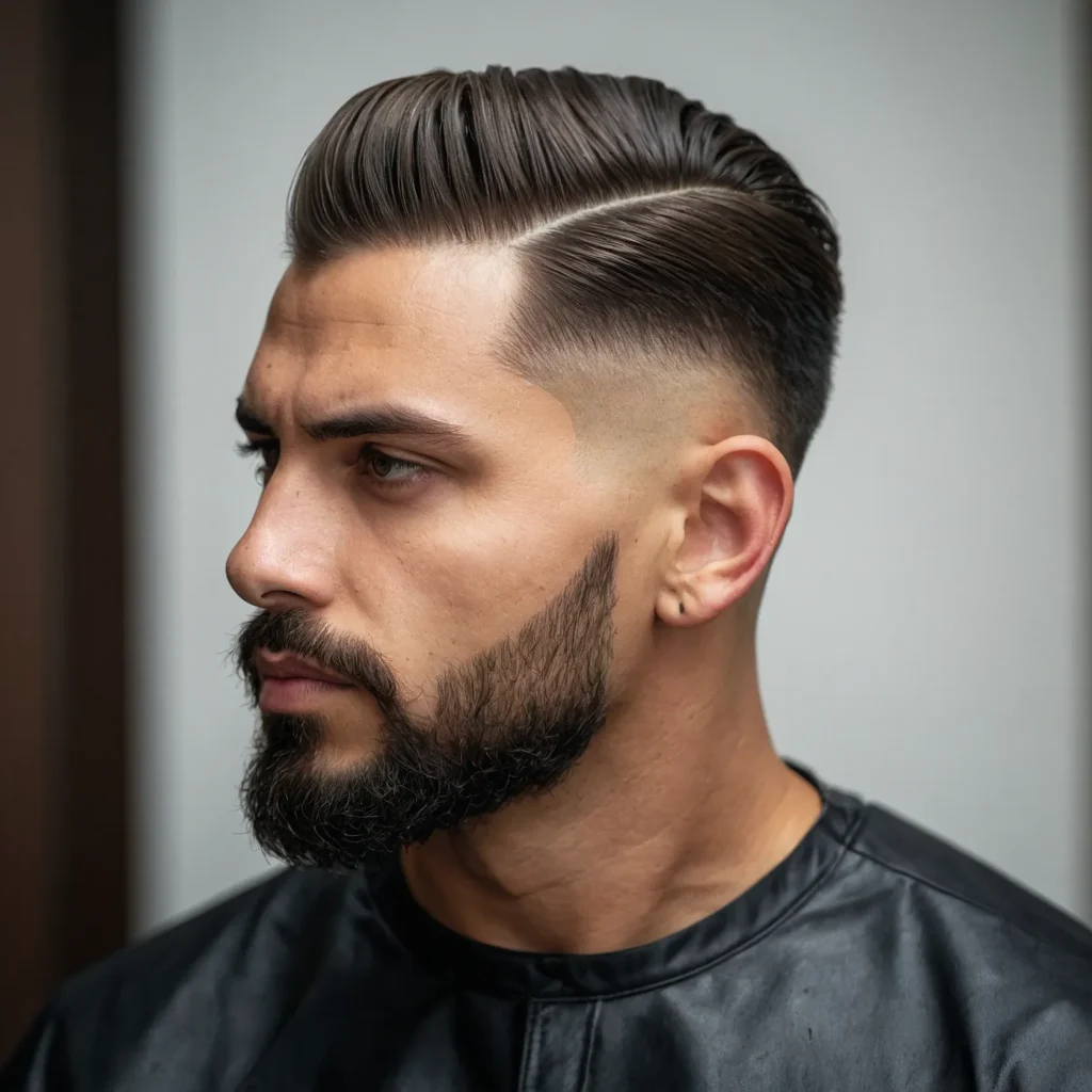 Taper Fade with Comb Overman with combove