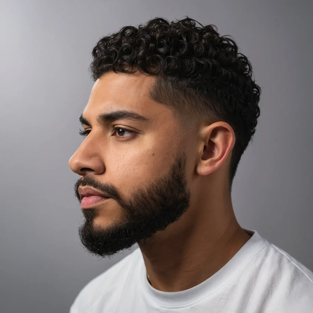Taper Fade with Neat CurlsSmall defined curls