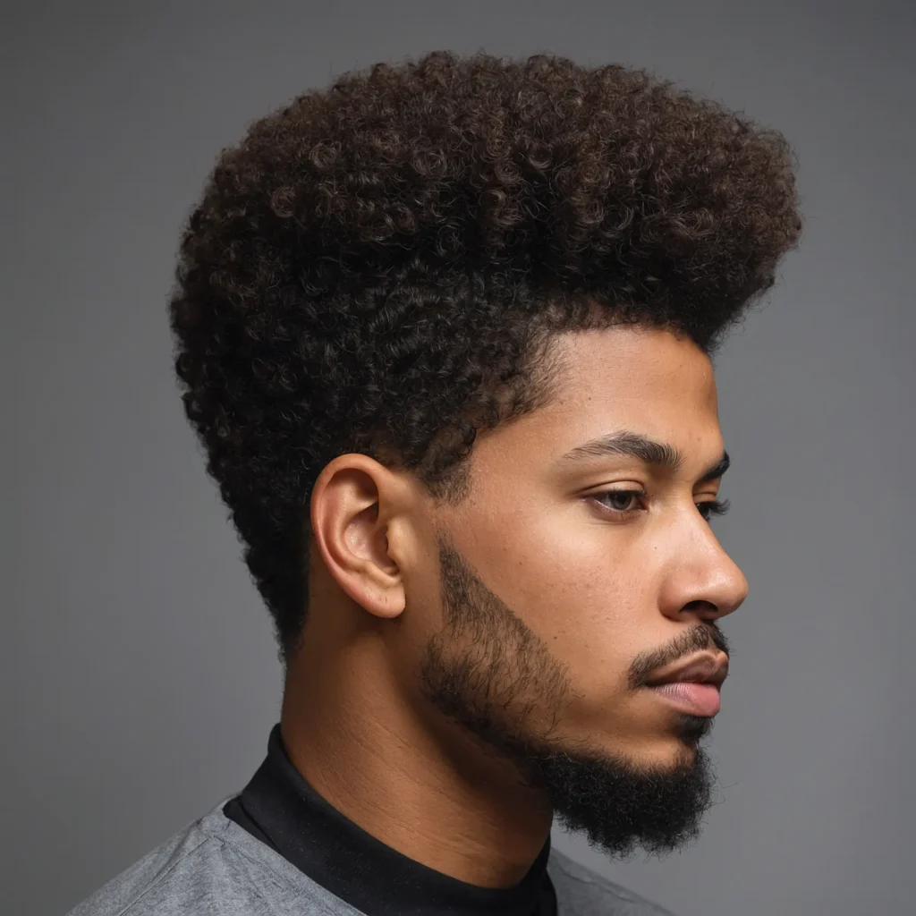 Taper Fade with Rounded Afro TopRounded sculp