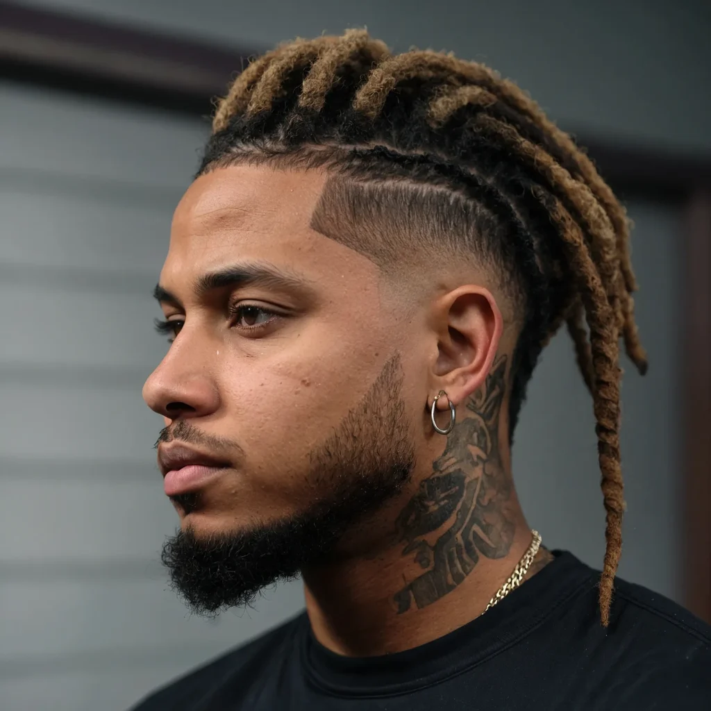 Taper Fade with Short DreadsShort clean dread