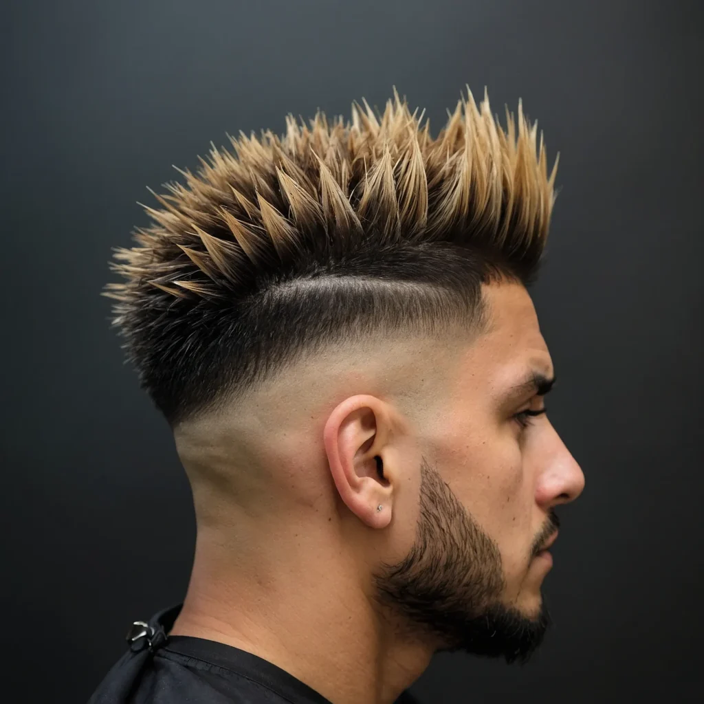 Taper Fade with Spiky Hairman with short sp