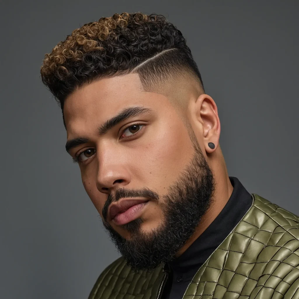 Taper Fade with Sponge Texture TopCrisp taper